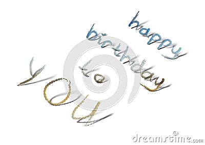 `Happy birthday to you` text colorful 3d handwriting Stock Photo