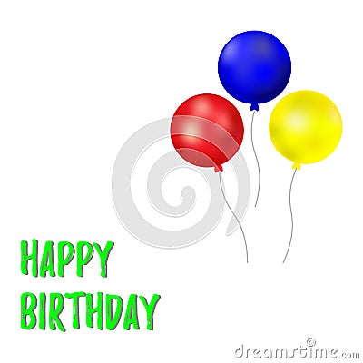 Happy Birthday typography vector design for greeting cards and poster with balloons. Design template for birthday celebration Stock Photo