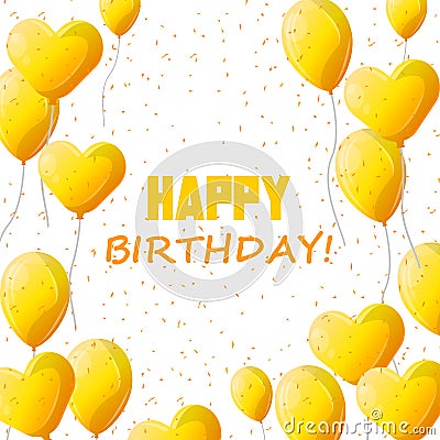 Happy Birthday typography vector design for greeting cards and poster with yellow balloon Stock Photo