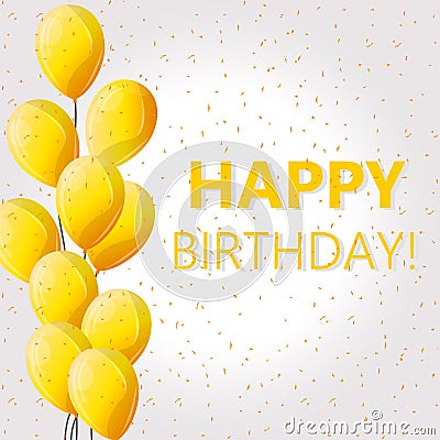 Happy Birthday typography vector design for greeting cards and poster with yellow balloon Stock Photo