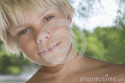 Happy Blond Teenage Boy Stock Photo