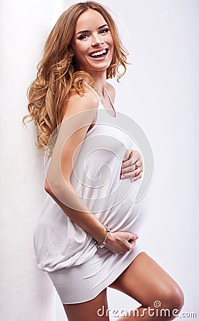 Happy blond woman Stock Photo