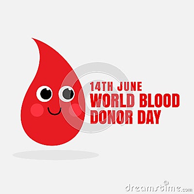 Happy blood cartoon face for world blood donor day Vector Illustration