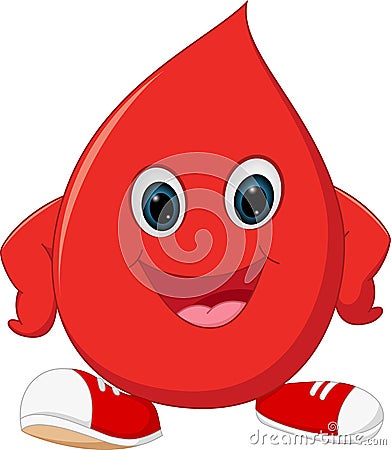 Happy Blood cartoon Vector Illustration