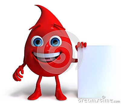 Happy Blood Droplet Cartoon Illustration