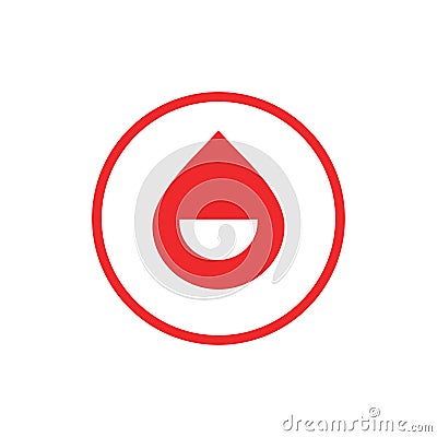 Happy blood logo, smile blood drop logo icon, isolated on white background Vector Illustration