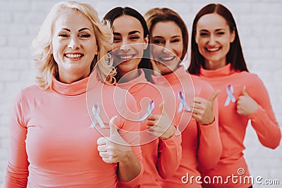 Happy and Bold Women in Day fight with Cancer. Stock Photo