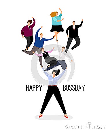 Happy boss day illustration Vector Illustration