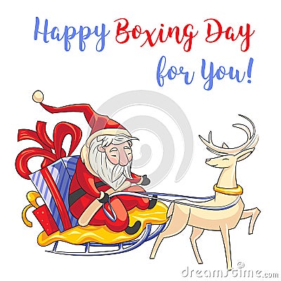 Happy boxing day for you concept banner, cartoon style Vector Illustration