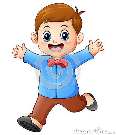 Happy boy cartoon Vector Illustration