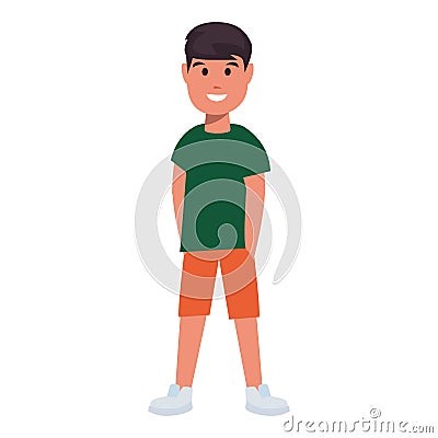 happy boy celebrating character white background Cartoon Illustration