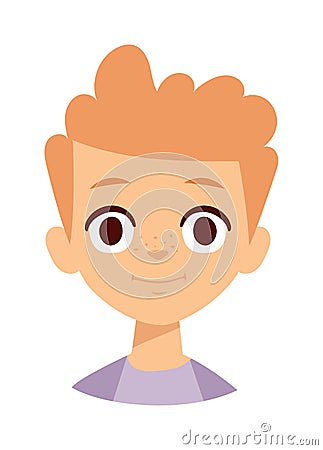 Happy boy face vector illustration. Vector Illustration