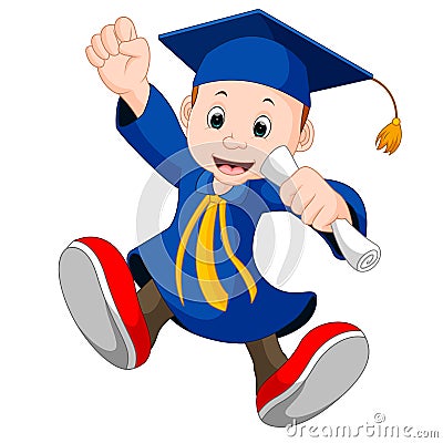 Happy boy after graduation Vector Illustration