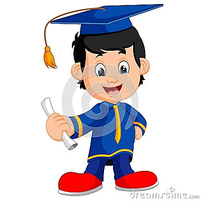 Happy boy after graduation Vector Illustration