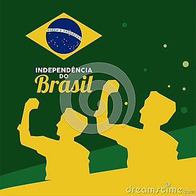 happy brazil independence card Vector Illustration