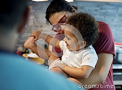 Happy brazilian family together Love concept Stock Photo