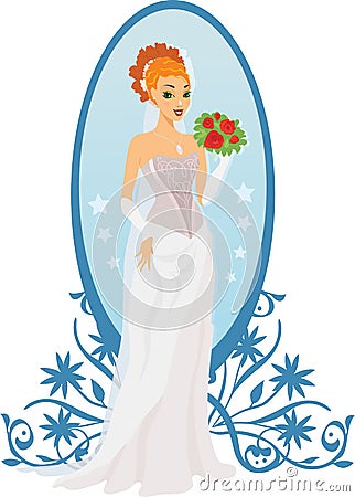 Happy bride Vector Illustration