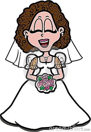 Happy bride Vector Illustration