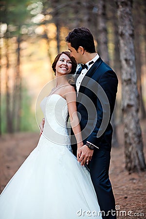 Happy bride and groom Stock Photo