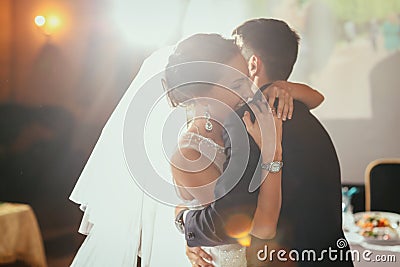 Happy bride and groom on their wedding Stock Photo