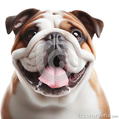 happy british bulldog Stock Photo