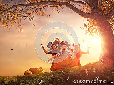 Kids at halloween