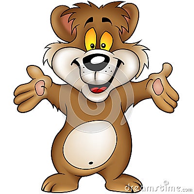 Happy Brown Bear Vector Illustration