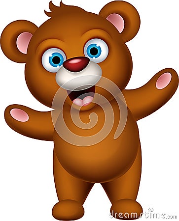 Happy Brown bear cartoon Stock Photo