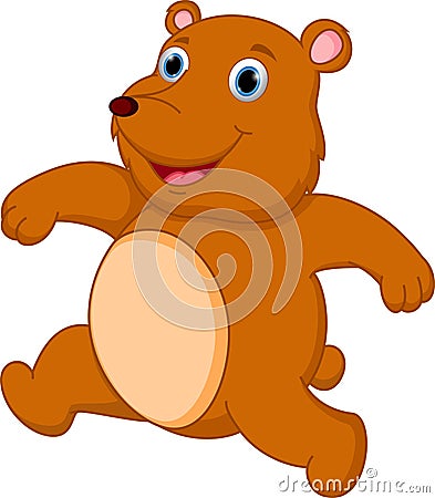 Happy brown bear cartoon Vector Illustration