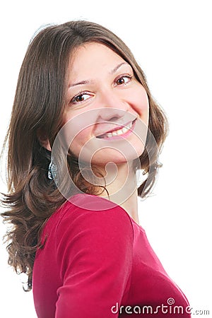 Happy brunette woman Stock Photo