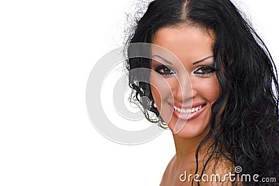 Happy brunette woman Stock Photo