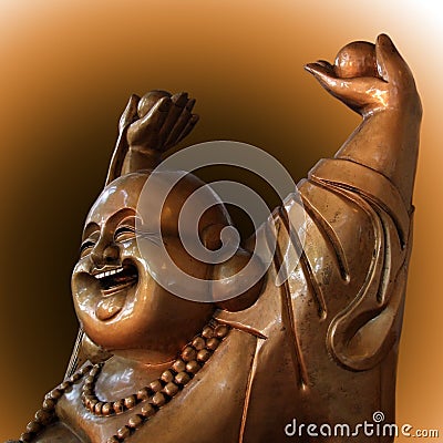 Happy Buddha figurine Stock Photo