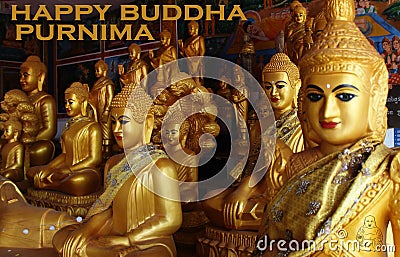 Happy buddha purnima with an icon Stock Photo