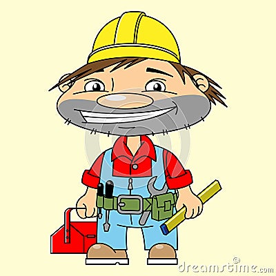 Happy builder Vector Illustration