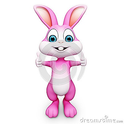 Happy bunny with best luck Cartoon Illustration