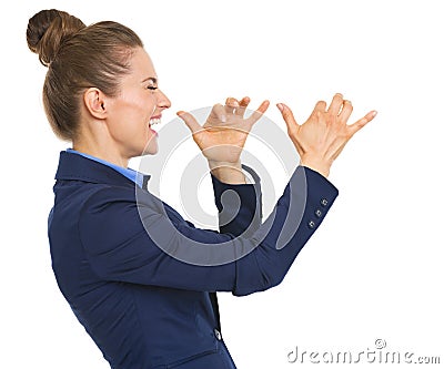 Happy business woman teasing Stock Photo