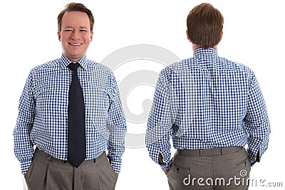 Happy businessman, front and back Stock Photo