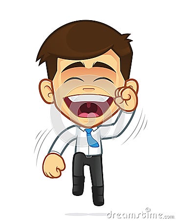 Happy businessman jumping Vector Illustration