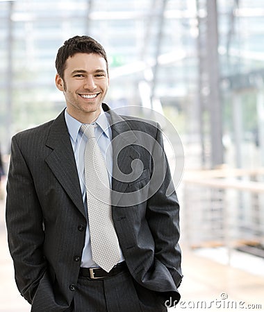 Happy businessman smiling Stock Photo