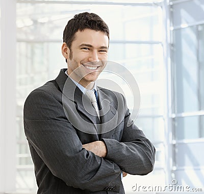 Happy businessman smiling Stock Photo