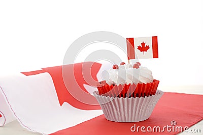 Happy Canada Day Cupcake Stock Photo