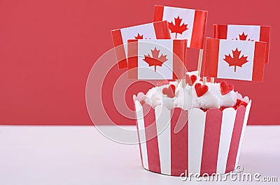 Happy Canada Day Party Cupcakes Stock Photo