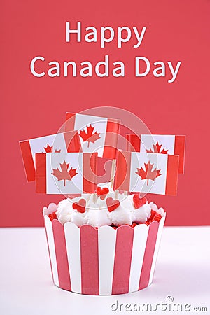 Happy Canada Day Party Cupcakes Stock Photo