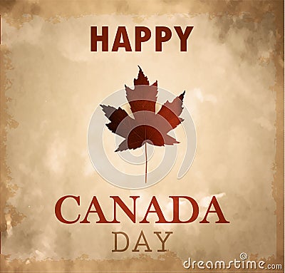 Happy Canada Day retro card in vector format. Vector Illustration