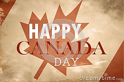 Happy Canada Day retro card in vector format. Vector Illustration