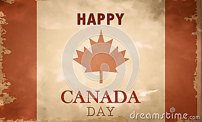 Happy Canada Day retro card in vector format. Vector Illustration