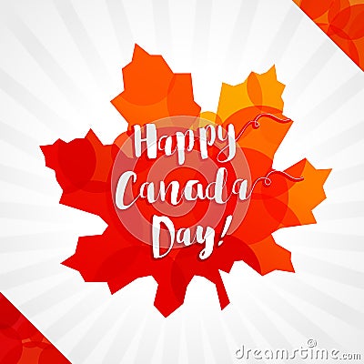 Happy Canada Day vector greetings. Vector Illustration