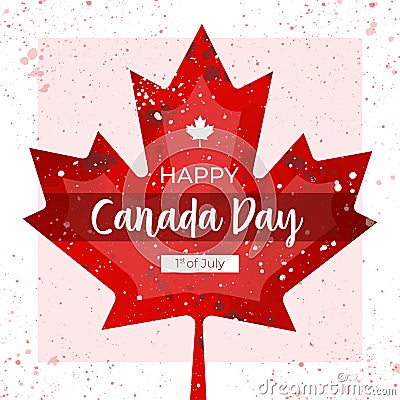 Happy Canada Day vector holiday poster with Canada Maple Leaf. 1st of July celebration background Vector Illustration