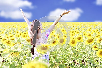 Happy carefree summer girl Stock Photo