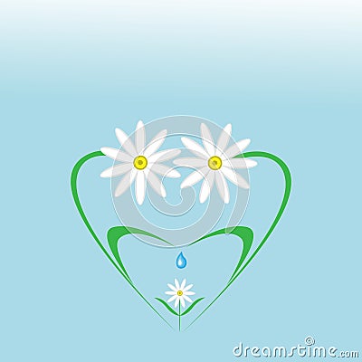 Happy,caring family of daisies. Vector Illustration